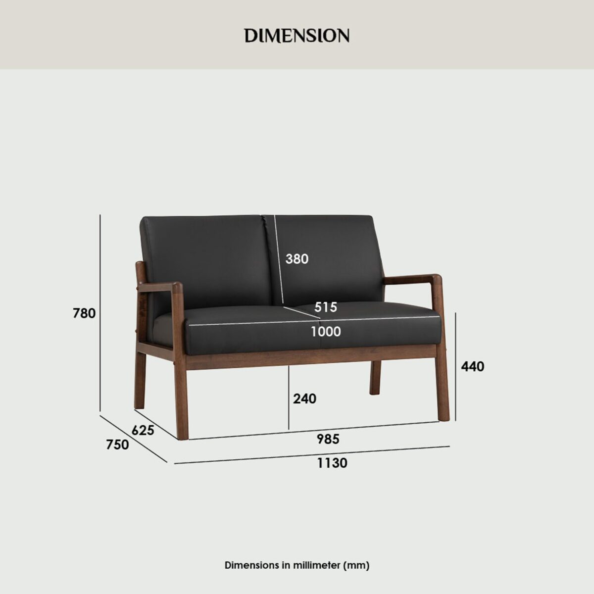 2 Seater Sofa Mendo - Image 6