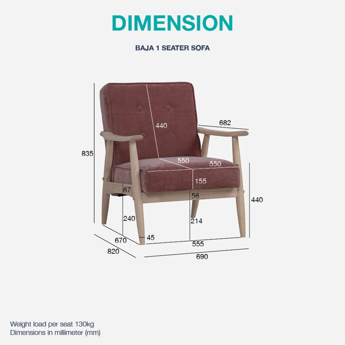 BAJA Velvet 1 Seater Sofa - Image 8