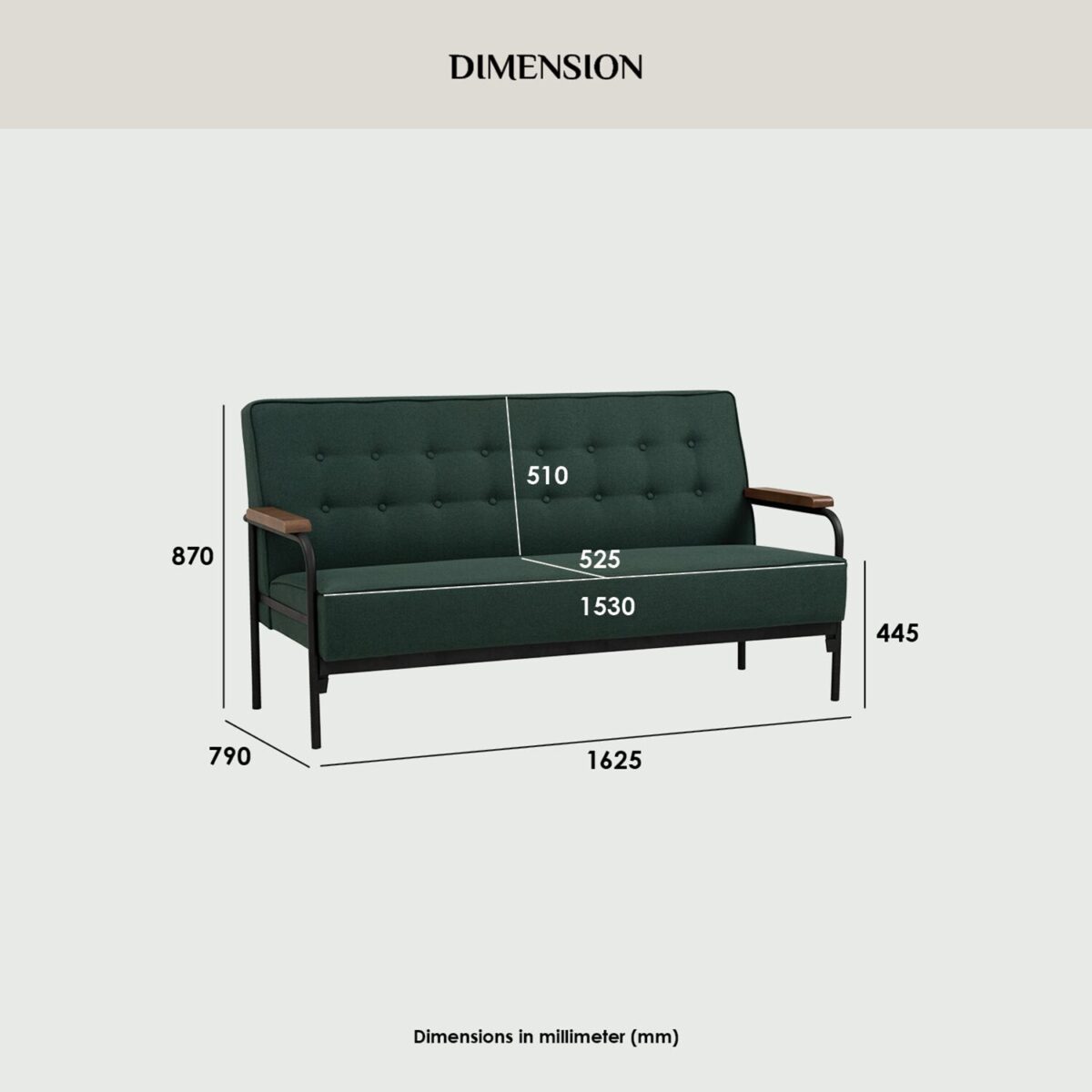 DZIRE Emerald Three Seater Sofa - Image 8