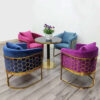 Honey Gold Velvet Arm Chair - Image 3