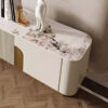 2M Goddess White Gold Marble Sintered Stone TV Stand - Image 3