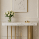 Roulette Marble Console Table - White