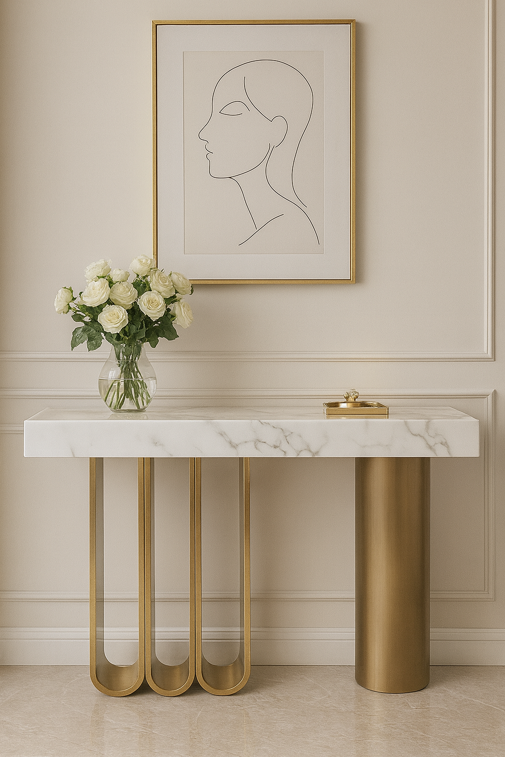 ChatGPT Image Dec 2, 2025, 05_01_26 PM Roulette Marble Console Table - White - Image 1