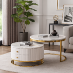 Opulent Marble Nesting Coffee Table Set - White
