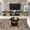 Throne Black Gold Tempered Glass Coffee Table - Image 4
