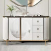 1.5M Circula White Gold Sintered Marble Top Sideboard