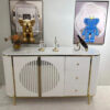 1.5M Circula White Gold Sintered Marble Top Sideboard - Image 2