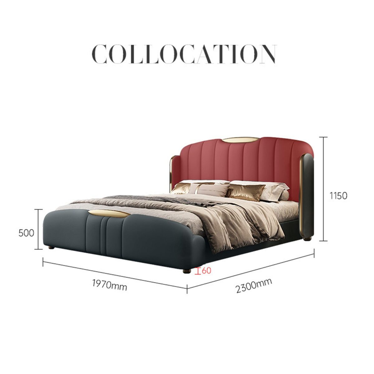 Emperor King Size 4 Piece Bedroom Suite Set Gas Lifting - Image 2