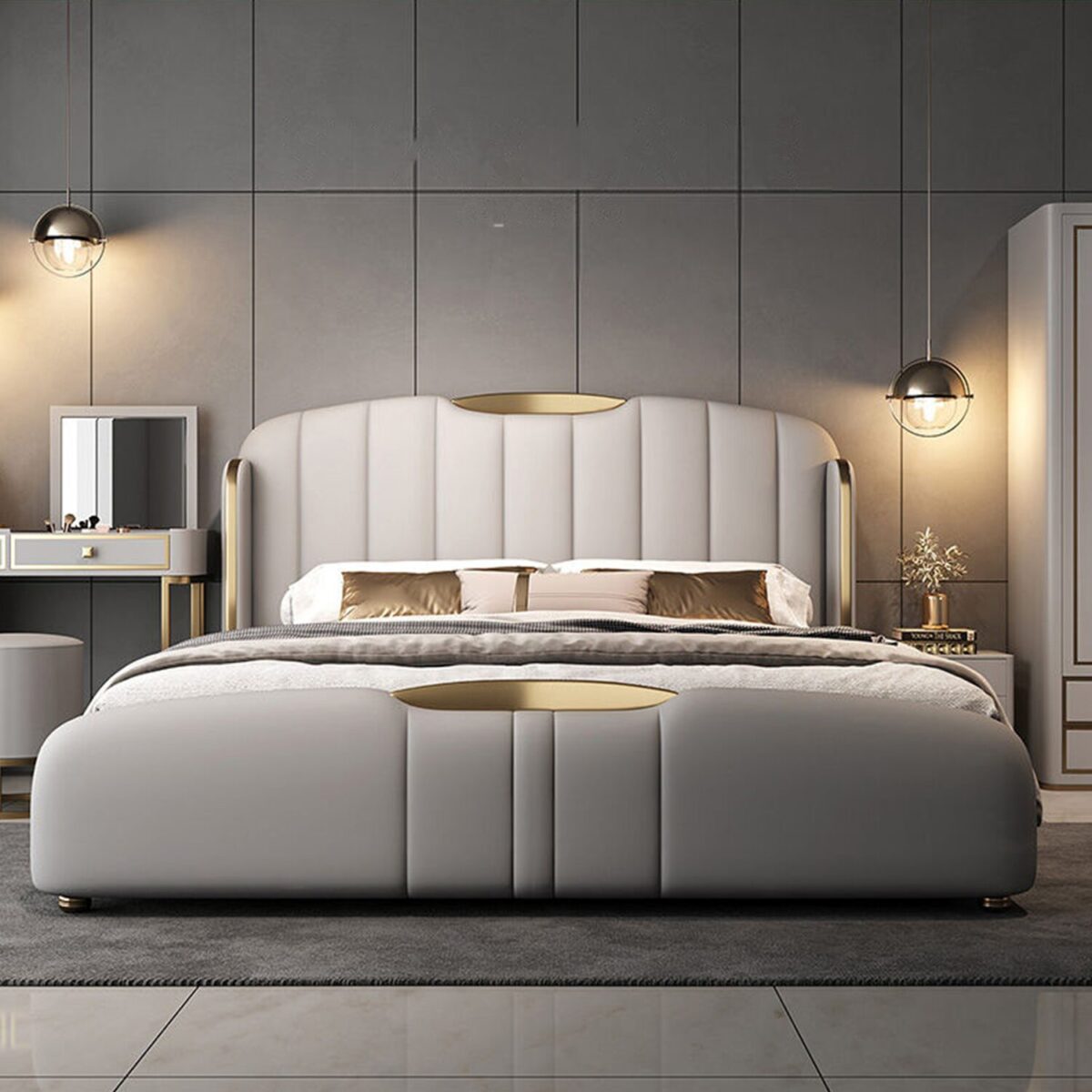 Emperor King Size 4 Piece Bedroom Suite Set Gas Lifting - Image 3