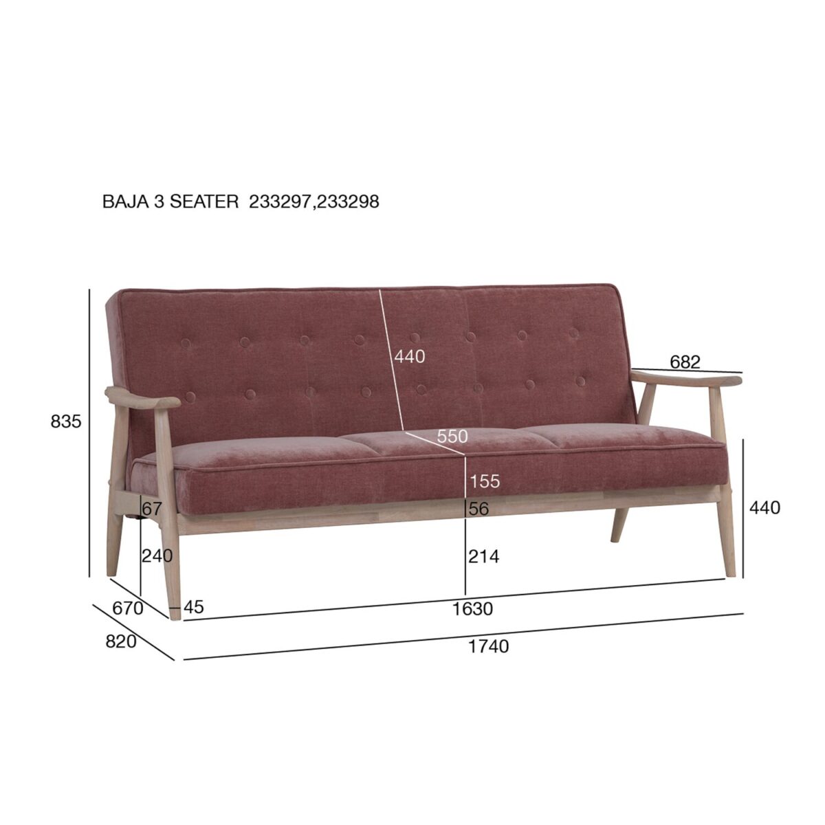 BAJA Velvet 3 Seater Sofa - Image 6