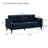 3 Seater Sofa Black - Image 5