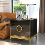 Black Gold Circula High Gloss Nightstand