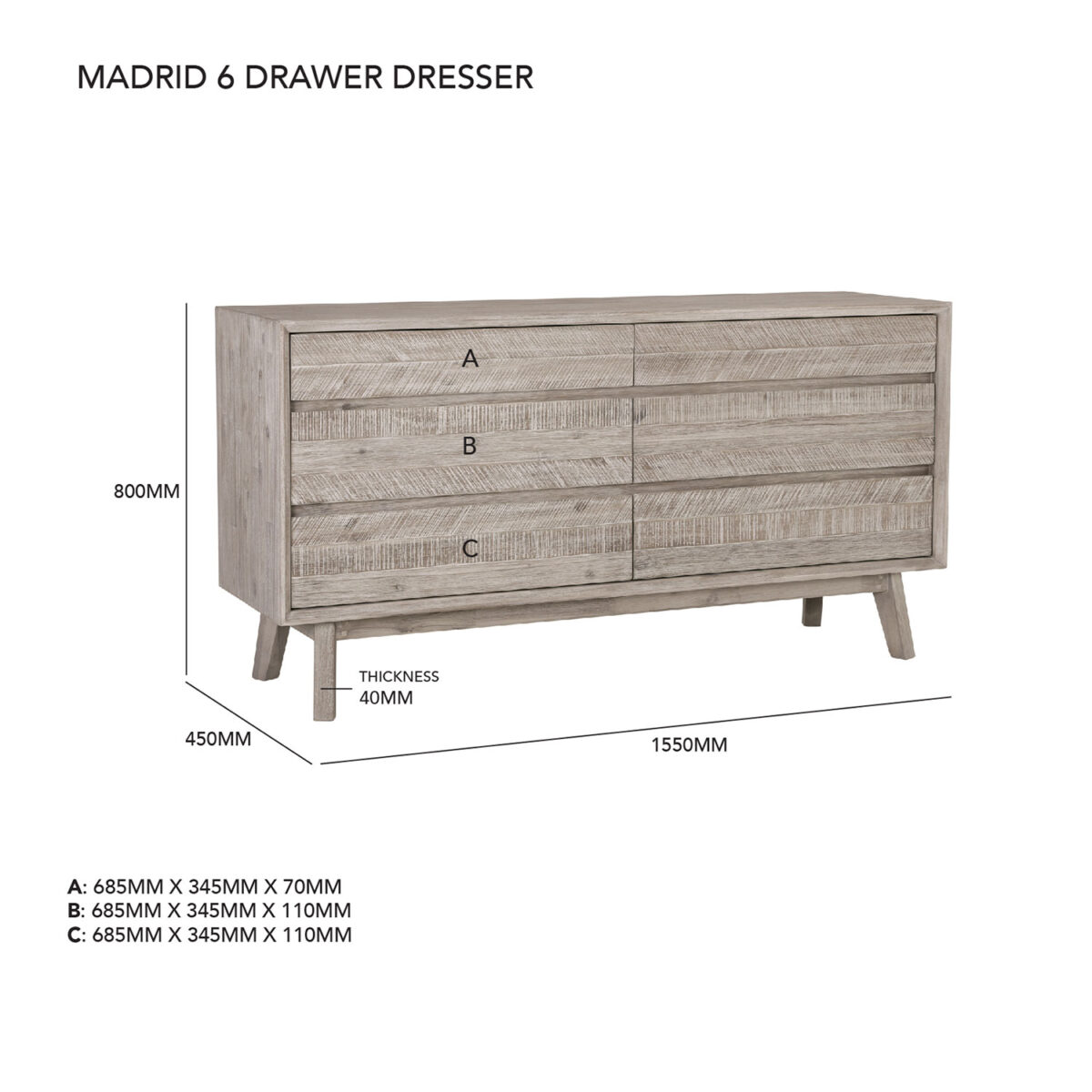 Dresser Madrid 1.55M - Image 5