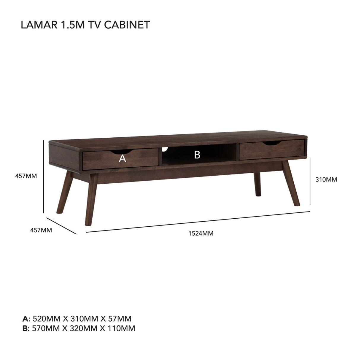 TV Cabinet 1.5M Lamar - Image 4