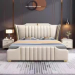 Milan Premium Leather King Size Bed (Gas Lifting)
