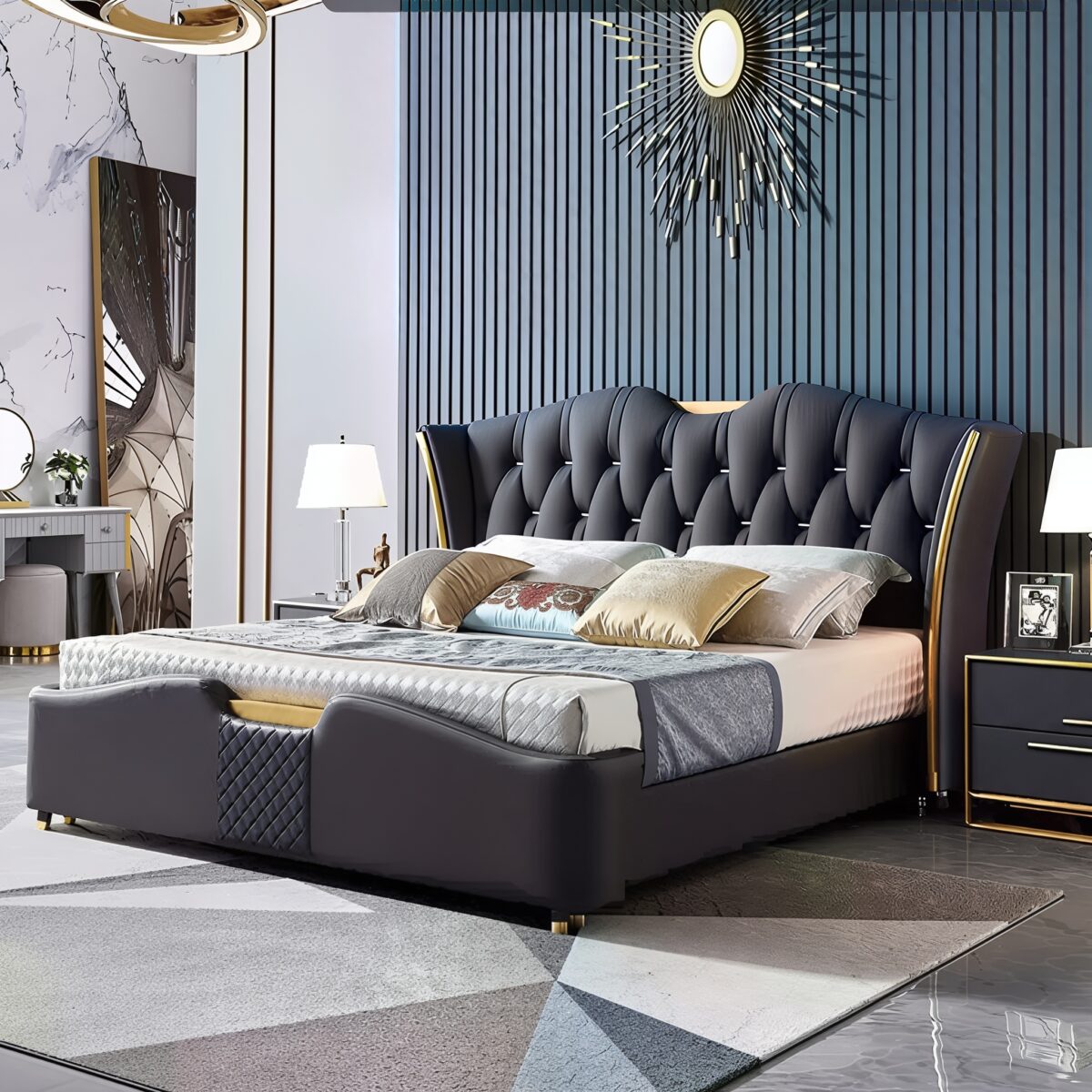 Majestic Queen Size 3 Piece Bedroom Suite Set Gas Lifting - Image 2