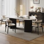 Marble Top Dining Set with Six Chairs