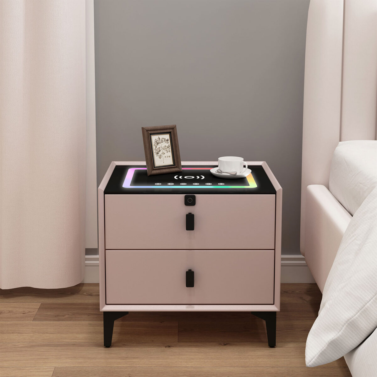Rose Smart Side Table with Bluetooth Speaker - Image 1