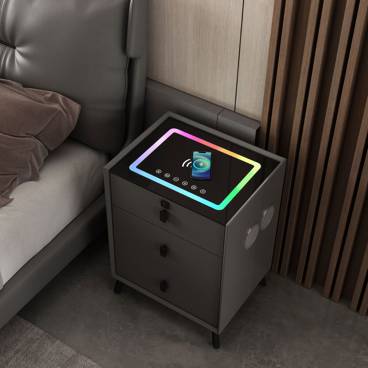 Nova Smart Side Table with Bluetooth Speaker - Image 1