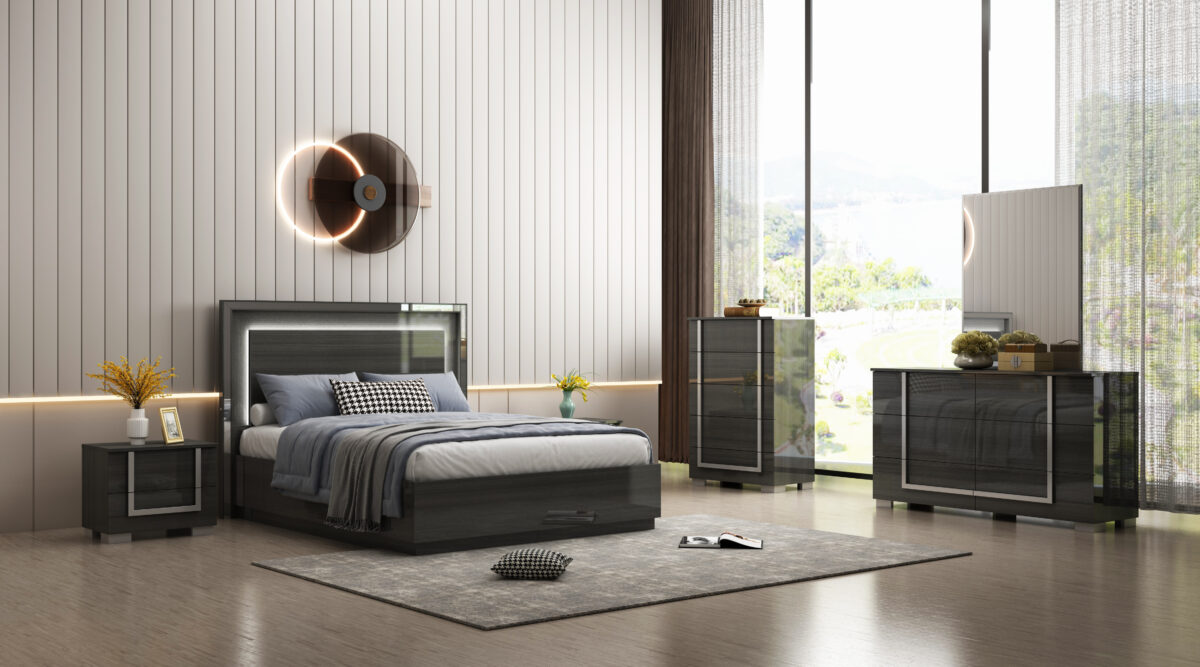 Onyx Queen Bed with LED Storage - Image 2