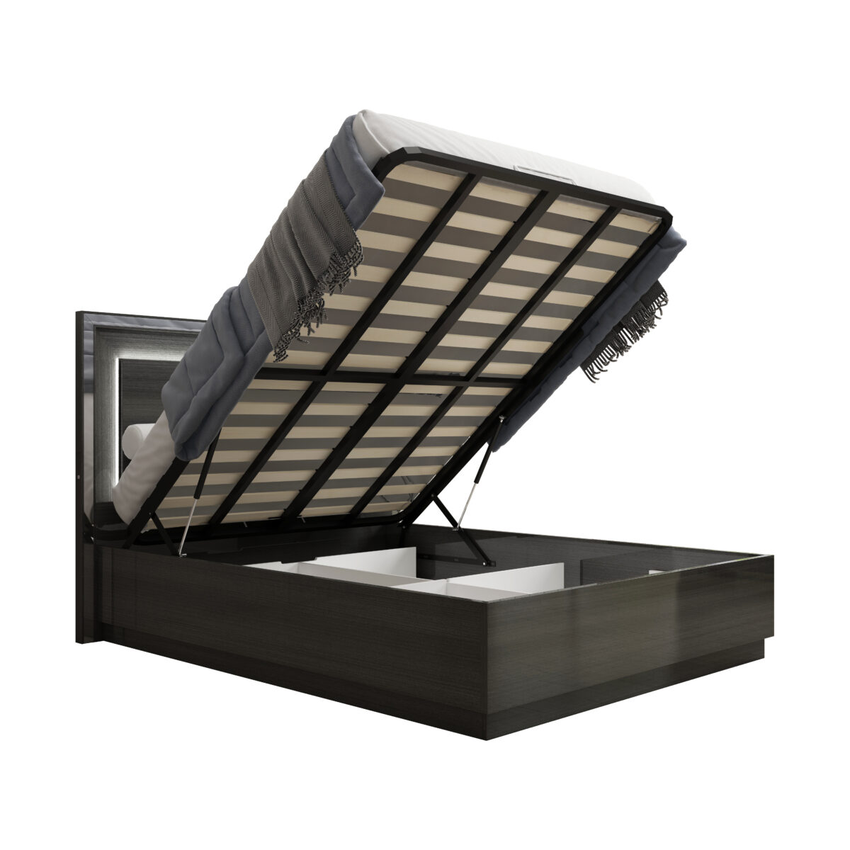 Mahura Queen Bed with LED Lights and Storage - Image 2