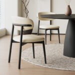 Anya Leather Dining Chair Wooden Frame
