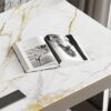 Marble Office Desk with Drawers - Gold - Image 6