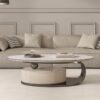 Oval Grey Marble Coffee Table – Opulent