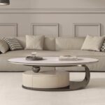 Oval Grey Marble Coffee Table – Opulent