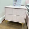 Velvet Nightstand Side Table - Pink Cotton - Image 3