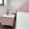 Velvet Nightstand Side Table - Pink Cotton - Image 4