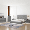 Pearl Queen Size Bedroom Suite with LED Lights with Storage High Gloss -Gas lifting