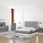 Pearl Queen Size Bedroom Suite with LED Lights with Storage High Gloss -Gas lifting