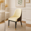 Leather with Gold Wooden Legs Dining Chair