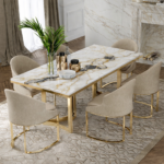 Lioness 2M Solid Marble Stone Top Dining Table