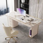 1.8M Beverly Marble Office Desk
