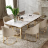 2M Lioness Solid Marble Stone Top Dining Set - Image 2