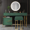 La Geneva 3 Piece Marble Top Leather Vanity Set - Image 3