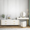 Versailles 3 Piece Marble Top Leather Vanity Set - Image 3