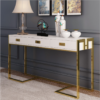 Hermosa Tempered Glass Console Table - White
