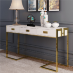 Hermosa Tempered Glass Console Table - White