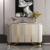 1.5M Sienna Marble Top Sideboard - White