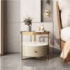Royal Marble Top Glass Nightstand - Image 2