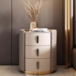 Luxora Leather Marble Top Nightstand