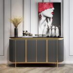 1.5M Elegance Marble Top Sideboard - Grey