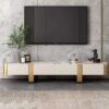2.4M Goldwyn Solid Marble Stone TV Stand