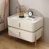 Keyva Marble Top Leather Nightstand