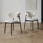 Anya Linen Dining Chair Wooden Frame