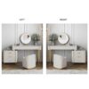 La Belle 3 Piece Marble Top Leather Vanity Set - Image 6