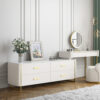 Versailles 3 Piece Marble Top Leather Vanity Set - Image 2